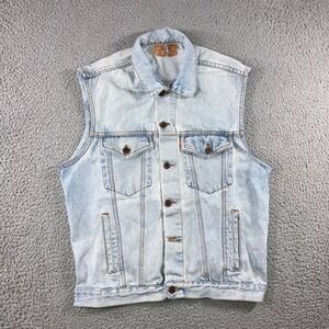 Vintage Levi's Denim Trucker Vest Men M 1980s Light Wash 706080217 Retro